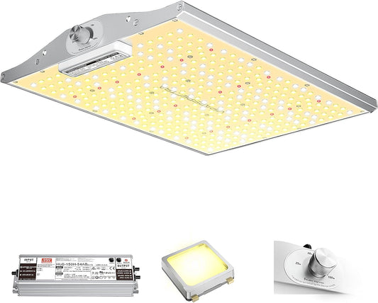 XS1500 LED Grow Light, Constructed with Samsung LM301B Diodes Meanwell Driver, Full Spectrum Dimmable Dimming Daisy Chain Grow Light for Indoor Plants Veg Flower 3X3/2X2 Grow Tent
